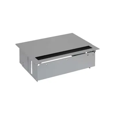 Врезной x4 розеточный блок, щетка, 1x2P+E, 3 пустых модуля, алюминий, S400
