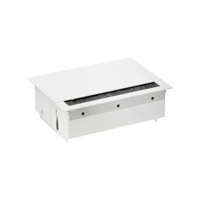 Врезной x4 розеточный блок, щетка, 2x2P+E, 2 пустых модуля, белый, S400