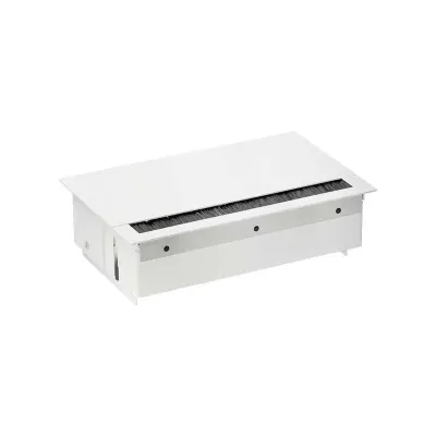 Врезной x5 розеточный блок, щетка, 2x2P+E, 2x2P+E UPS, 2хRJ45, белый, S400