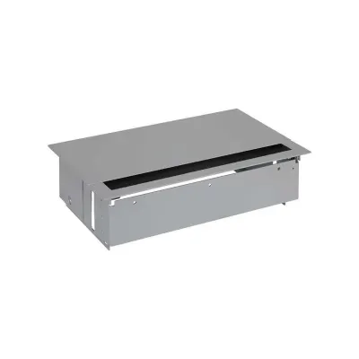 Врезной x5 розеточный блок, щетка, 3x2P+E, 2 пустых модуля, алюминий, S400