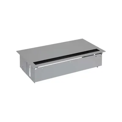 Врезной x6 розеточный блок, щетка, 4x2P+E, 2 пустых модуля, алюминий, S400