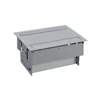 Двусторонний врезной x8 розеточный блок, планка, 8x2P+E, алюминий, S400
