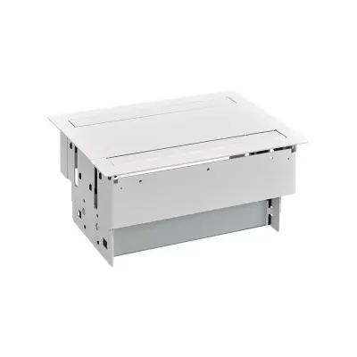 Двусторонний врезной x8 розеточный блок, планка, 6x2P+E, 2xUSB A+A з/у, белый, S400