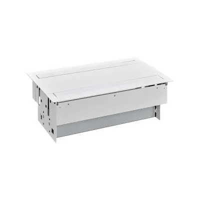 Двусторонний врезной x12 розеточный блок, планка, 12x2P+E, белый, S400