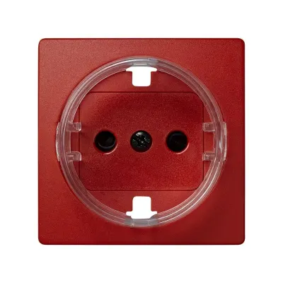 Накладка со шторками для розетки Schuko 2Р+Е красного цвета, S73L