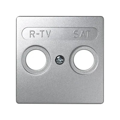 Накладка для розетки R-TV+SAT с пикт."R-TV SAT", алюминий, S73L