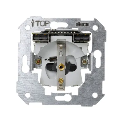 Розетка Schuko 2Р+Е с з/у USB A+A 10W, 16A 250В~, S75