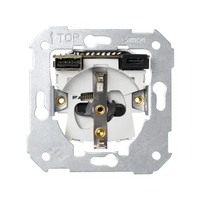 Розетка Schuko 2Р+Е с з/у USB A+C 10W, 16A 250В~, S75