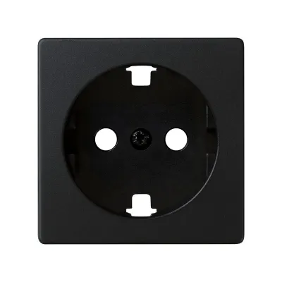 Накладка со шторками для розетки Schuko 2Р+Е, мат.черный, S82C