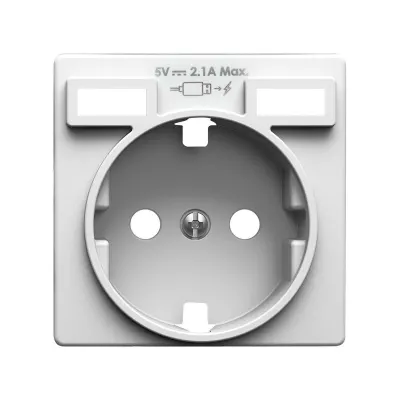 Накладка для розетки Schuko с з/у USB A+A, мат.белый, S82C