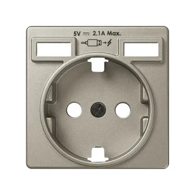 Накладка для розетки Schuko с з/у USB A+A, мат.шампань, S82C