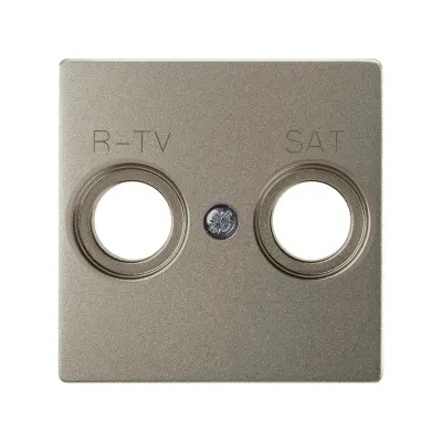 Накладка для розетки R-TV+SAT с пикт."R-TV SAT", мат.шампань, S82C