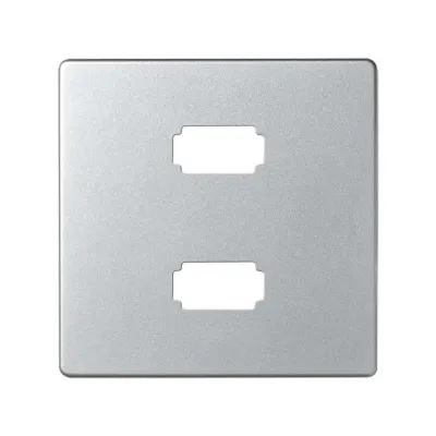 Накладка для розетки 2хUSB 2.0, алюминий, S82