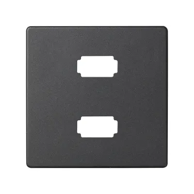 Накладка для розетки 2хUSB 2.0, графит, S82