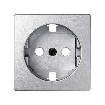Накладка со шторками для розетки Schuko 2Р+Е, мат.алюминий, S82D