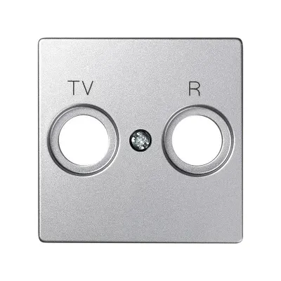 Накладка для розетки R-TV+SAT с пикт."TV R", мат.алюминий, S82D