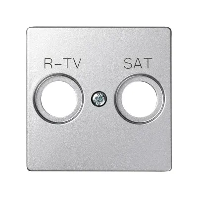 Накладка для розетки R-TV+SAT с пикт."R-TV SAT", мат.алюминий, S82D