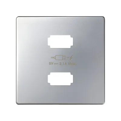 Накладка для заряд.устройства 2xUSB, алюминий, S82