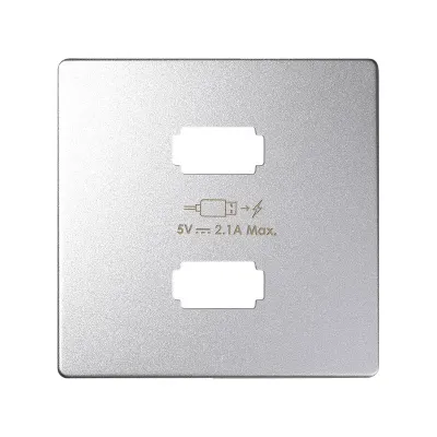 Накладка для заряд.устройства 2xUSB, мат.алюминий, S82D