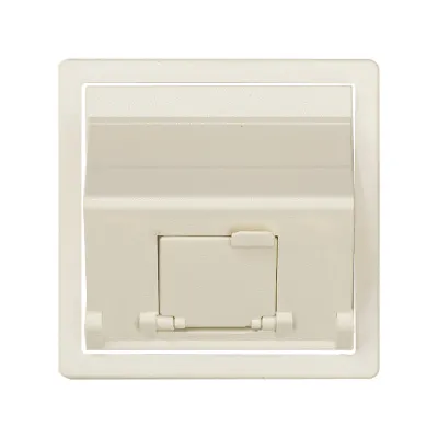 Накладка наклонная с суппортом на 1 разъем RJ45 со шторкой, сл.кость, S82