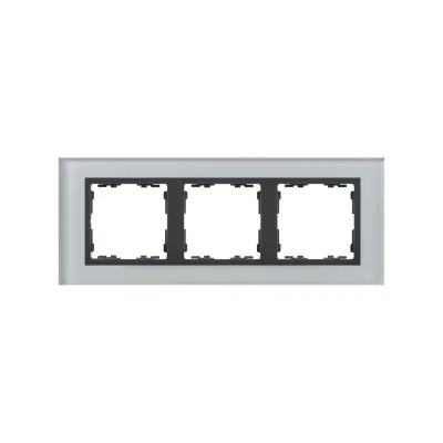 Рамка на 3 поста, стекло, серый/графит, S82N