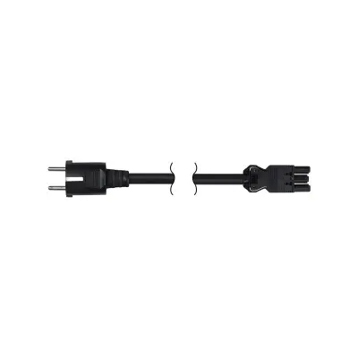 Кабель 2м 3x1,5мм "мама - вилка Schuko" 2P+E, графит, QC