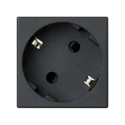 Розетка со шторками Schuko 2Р+Е 16A 250В~ винт., графит, K45, Connect