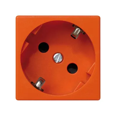 Розетка со шторками Schuko 2Р+Е 16A 250В~ винт., оранжевый, K45, Connect