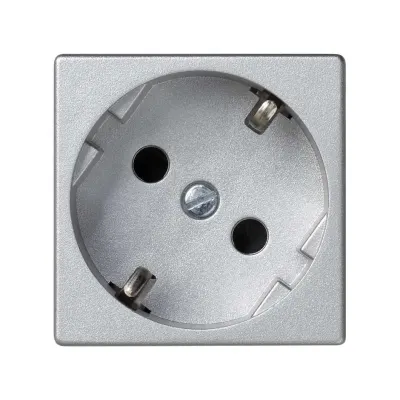 Розетка со шторками Schuko 2Р+Е 16A 250В~ винт., алюминий, K45, Connect