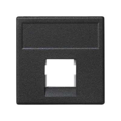 Накладка прямая на 1 разъем RJ45 без шторки, графит, K45, Connect
