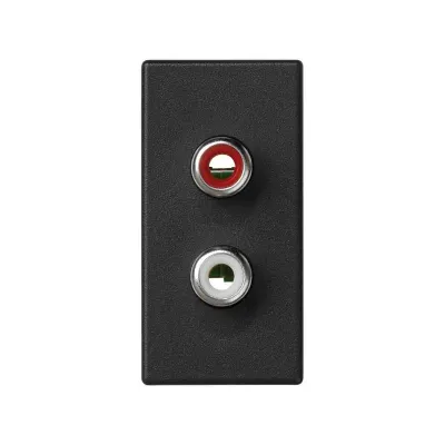 Розетка узкая 2RCA, графит, K45, Connect