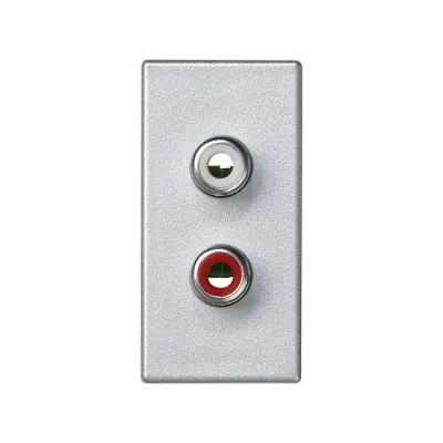Розетка узкая 2RCA, алюминий, K45, Connect