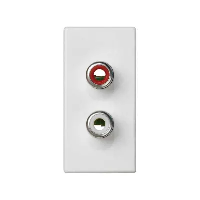 Розетка узкая 2RCA, белый, K45, Connect