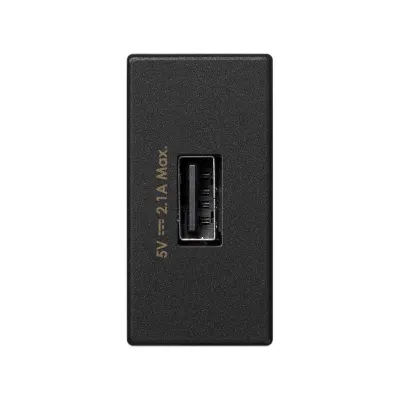 Зарядное устройство узкое USB A 10W, 230В~, графит, K45, Connect