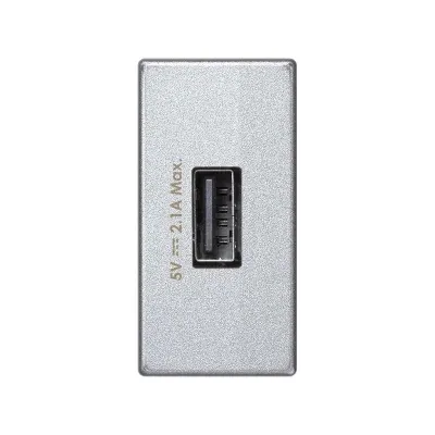 Зарядное устройство узкое USB A 10W, 230В~, алюминий, K45, Connect