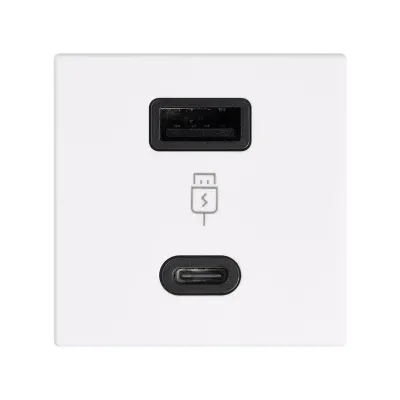 Зарядное устройство USB A+C 18W, 230В~, белый, K45, Connect