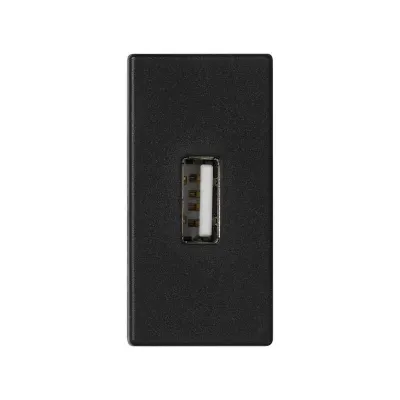 Розетка узкая USB 2.0 (передача данных), графит, K45, Connect