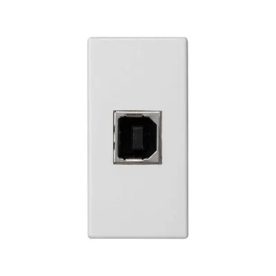 Розетка узкая USB 2.0 Тип В (передача данных), белый, K45, Connect