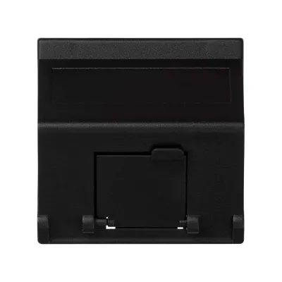 Накладка наклонная на 1 разъем RJ45 со шторкой, графит, K45, Connect