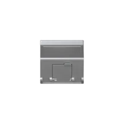 Накладка наклонная на 1 разъем RJ45 со шторкой, алюминий, K45, Connect