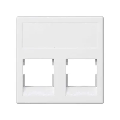 Накладка прямая на 2 разъема RJ45 без шторок, белый, K45, Connect