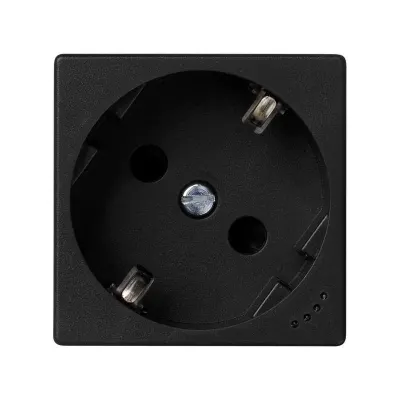 Розетка со шторками и индикатором Schuko 2Р+Е 16A 250В~ винт., графит, K45, Connect