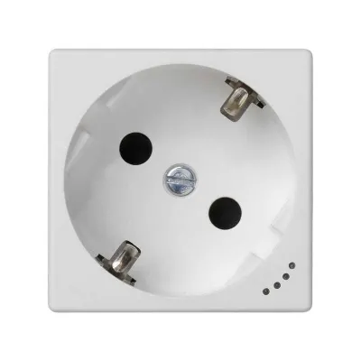 Розетка со шторками и индикатором Schuko 2Р+Е 16A 250В~ винт., белый, K45, Connect