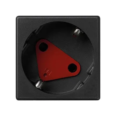 Розетка со шторками и блокировкой Schuko 2Р+Е 16A 250В~ безвинт., графит, K45, Connect