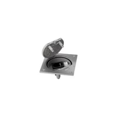 Основа влагостойкая IP66 с розеткой Schuko и RJ45 Cat.5e UTP, защелка, нерж.сталь, K45, Connect
